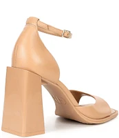 GB Role-Model Leather Ankle Strap Block Heel Sandals