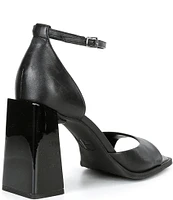 GB Role-Model Leather Ankle Strap Block Heel Sandals