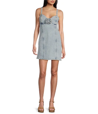 GB Rosette Denim Mini Dress