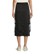 GB Satin Cargo Midi Skirt