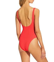 GB Scrunchie Textured Classic Tank One Piece Swimsuit