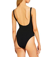 GB Scrunchie Textured Classic Tank One Piece Swimsuit
