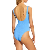GB Scrunchie Textured Classic Tank One Piece Swimsuit