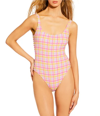 GB Seersucker Puff Classic Tank One Piece Swimsuit