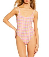 GB Seersucker Puff Classic Tank One Piece Swimsuit