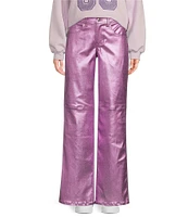 GB Shiny Coated Metallic Straight Leg Pants