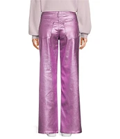 GB Shiny Coated Metallic Straight Leg Pants