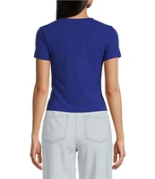 GB Short Sleeve Ribbed Knit T-Shirt