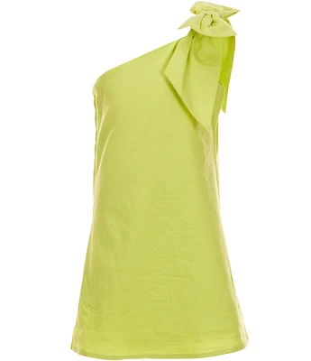 GB Social Big Girls 7-16 Bow One Shoulder Linen Dress