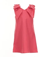 GB Social Little Girls 2-6X Bow Shoulder Linen Dress