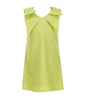 GB Social Little Girls 2-6X Bow Shoulder Linen Dress