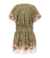 GB Social Little Girls 2-6X Button Front Floral Dress