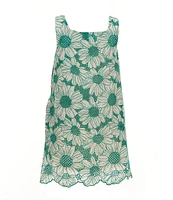 GB Social Little Girls Sleeveless Eyelet Shift Dress