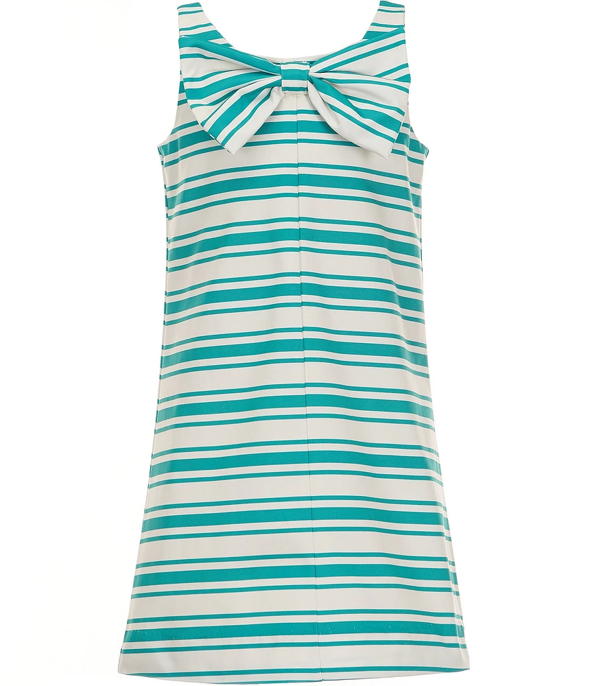 GB Social Little Girls 2-6X Striped Bow Front Shift Dress