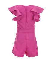 GB Social Little Girls 2T-6X Tiered Ruffle Sleeve Romper