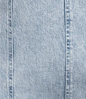 GB Strapless Denim Slit Back Midi Dress