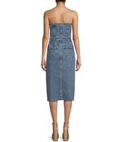 GB Strapless Denim Midi Dress