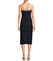 GB Strapless Denim Midi Dress