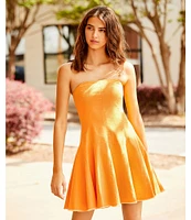 GB Strapless Denim Mini Dress