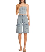 GB Strapless Denim Top