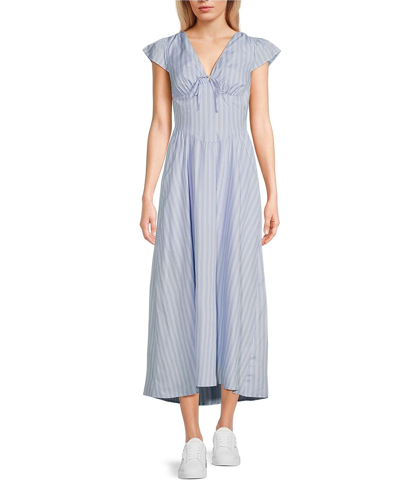 GB Stripe Poplin Maxi Dress