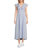 GB Stripe Poplin Maxi Dress