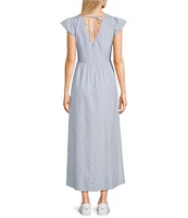 GB Stripe Poplin Maxi Dress