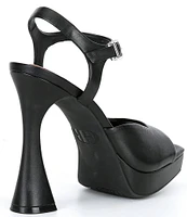 GB Super-Model Leather Square Toe Platform Sandals