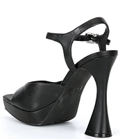 GB Super-Model Leather Square Toe Platform Sandals