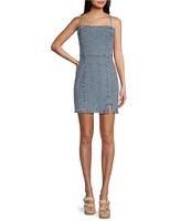 GB Tie Back Denim Mini Dress