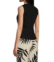 GB Tie Front Coordinating Linen Blend Vest