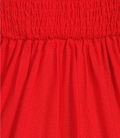 GB Tie Shoulder Linen Blend Midi Dress