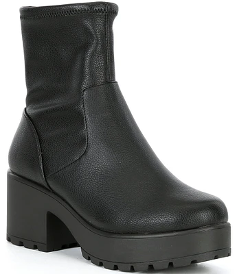 GB Tough-Love Stretch Lug Heel Platform Booties