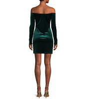 GB Velvet Off-The-Shoulder Mini Dress