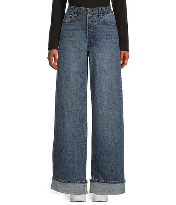 GB Wide Leg Cuff Denim Jeans