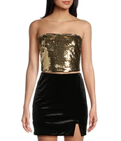 GB Woven Sequin Coordinating Tube Top