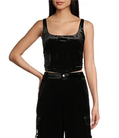 GB Woven Velvet Corset Top