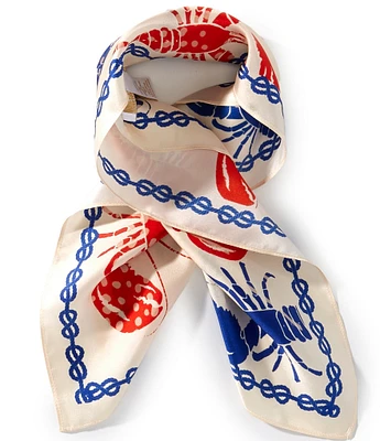 Gemma Layne Lobster Print Silk Square Scarf
