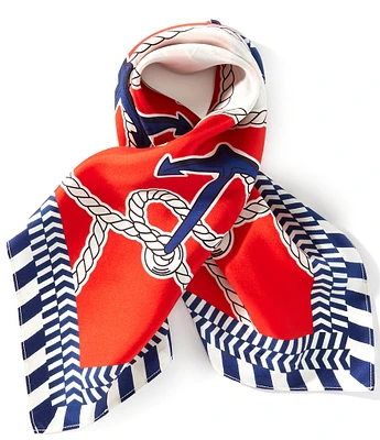 Gemma Layne Nautical Print Silk Square Scarf
