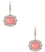 Gemma Layne Opal Crystal Stone Edge Oval Drop Earrings