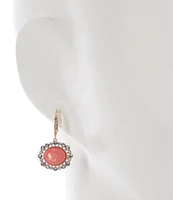 Gemma Layne Opal Crystal Stone Edge Oval Drop Earrings
