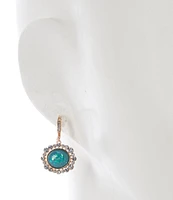 Gemma Layne Opal Crystal Stone Edge Oval Drop Earrings