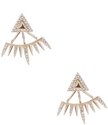 Gemma Layne Pave Crystal Burst Front Back Earrings