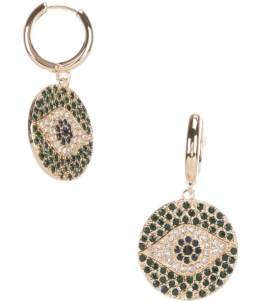 Gemma Layne Pave Eye Disc Drop Earrings