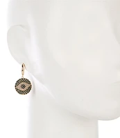 Gemma Layne Pave Eye Disc Drop Earrings