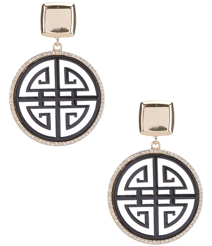 Gemma Layne Pave Geometric Drop Earrings