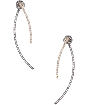 Gemma Layne Pave Stick Front Back Statement Earrings