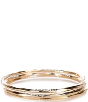 Gemma Layne Pave Stone and Metal Bangle Bracelet Set