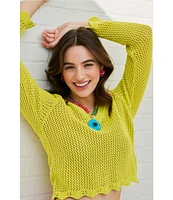 Gemma Layne Resin Flower Beaded Short Pendant Statement Necklace