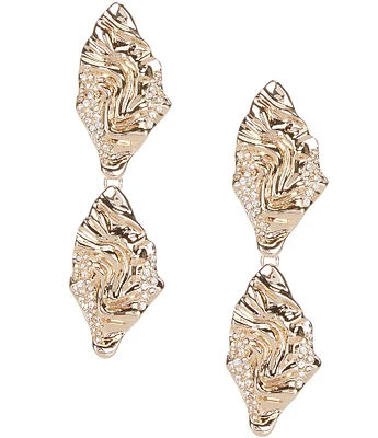 Gemma Layne Wavy Leaf with Stones Drop Earrings